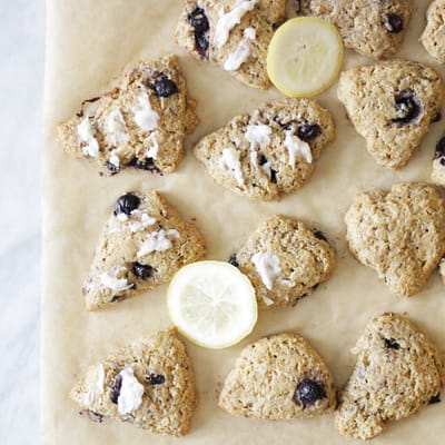 Blueberry Scones with Lemon Glaze