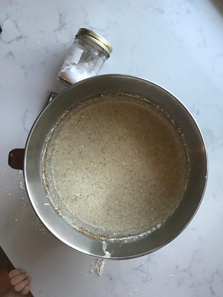 Cooking einkorn pancakes