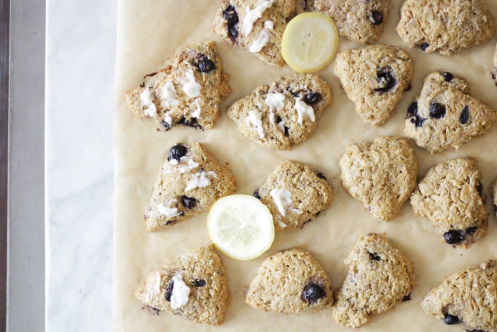 Blueberry Scones with Lemon Glaze